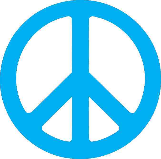 4.5in x 4.5in Blue Peace Symbol Bumper Sticker Decal Car Window Stickers Decals