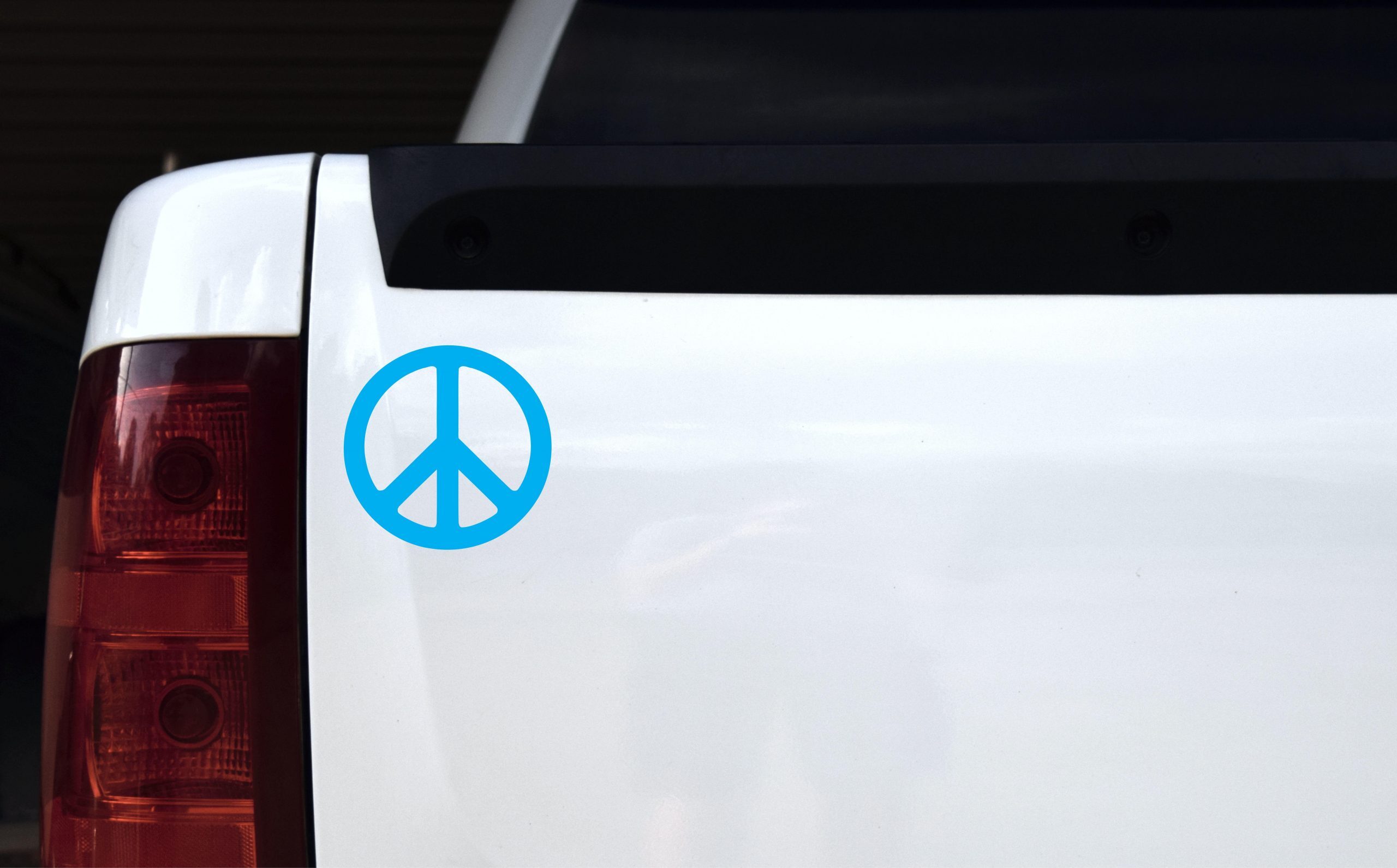 4.5in x 4.5in Blue Peace Symbol Bumper Sticker Decal Car Window Stickers Decals - Image 2