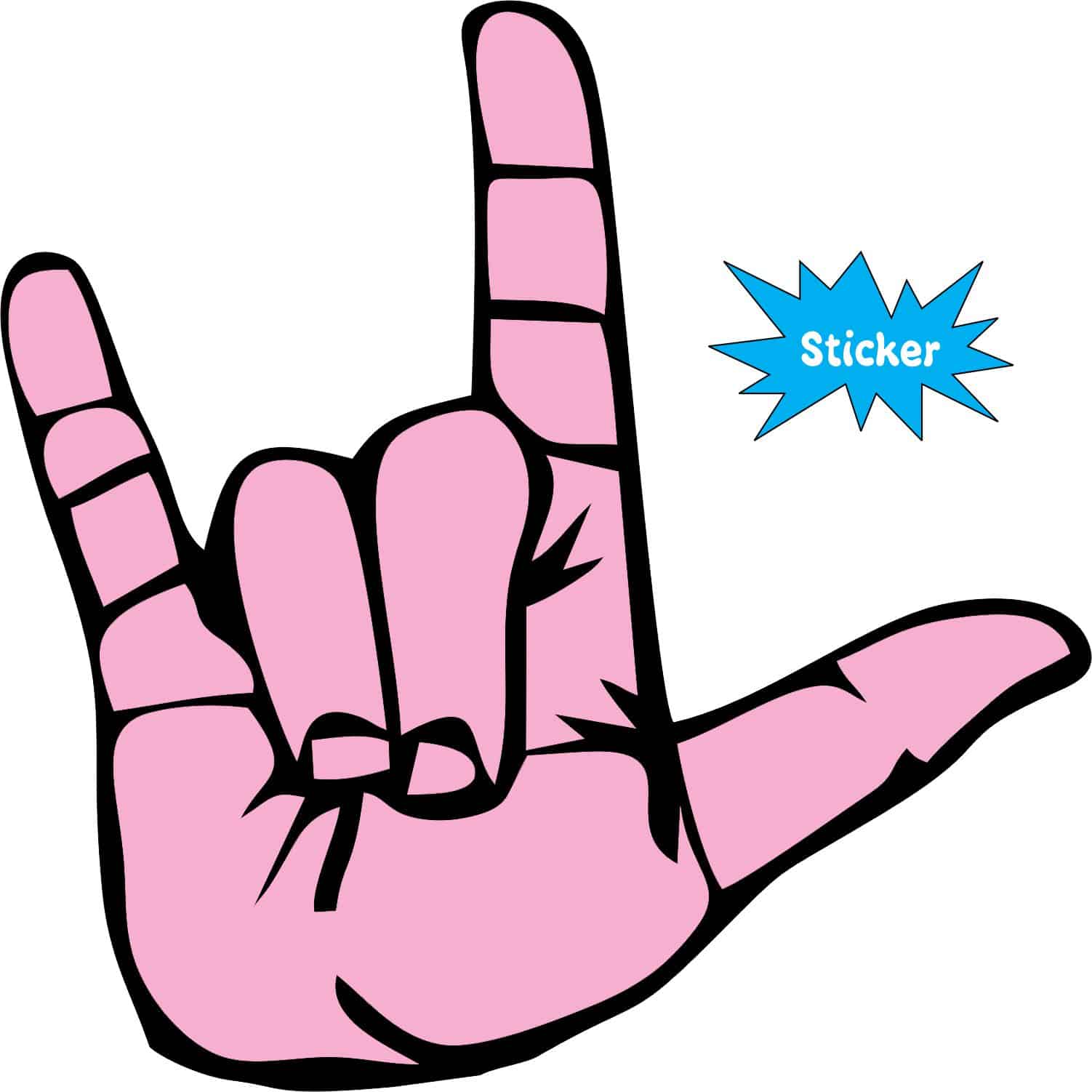 5in x 5in Sign Language I Love You Bumper Sticker Decal Window Stickers Decals ASL - Image 2