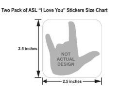 Alternative view of 2.5in x 2.5in Rainbow ASL I Love You Stickers 2 Pack
