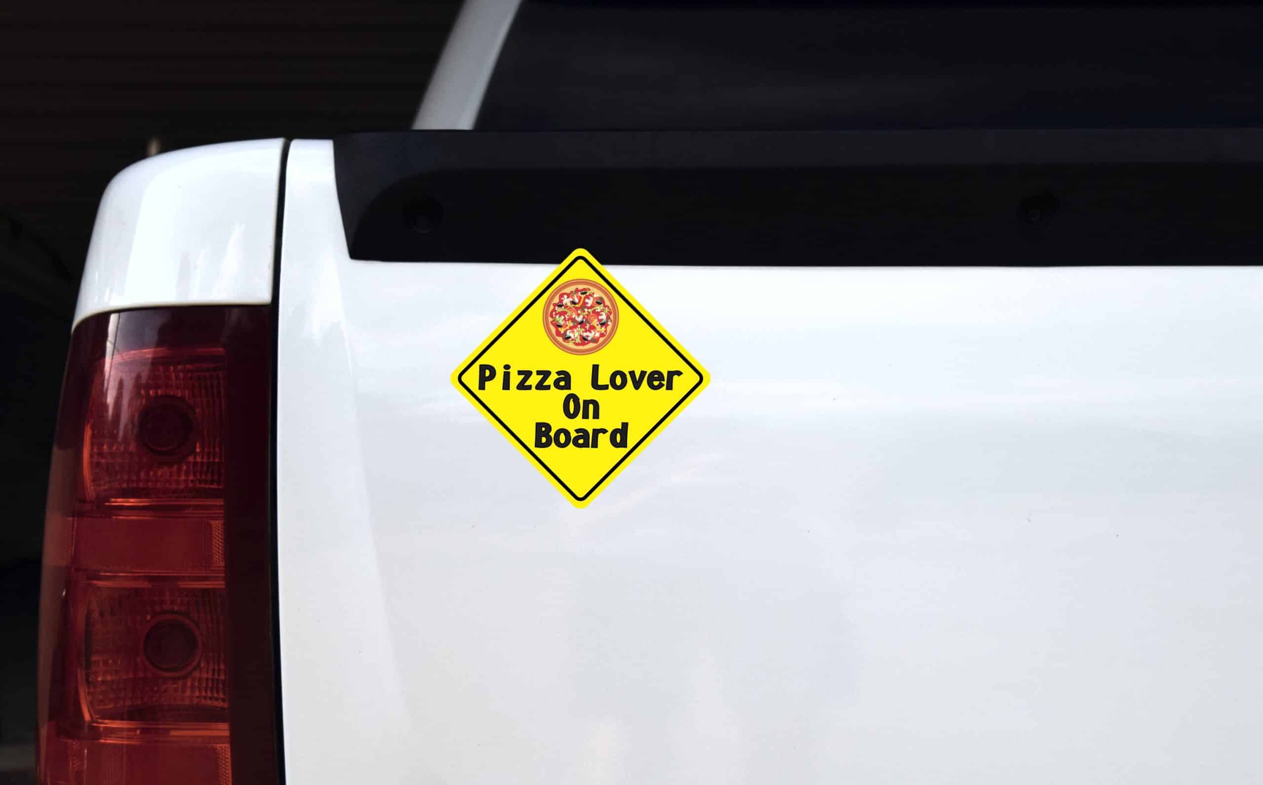 6in x 6in Pizza Lover On Board Sticker - Image 4
