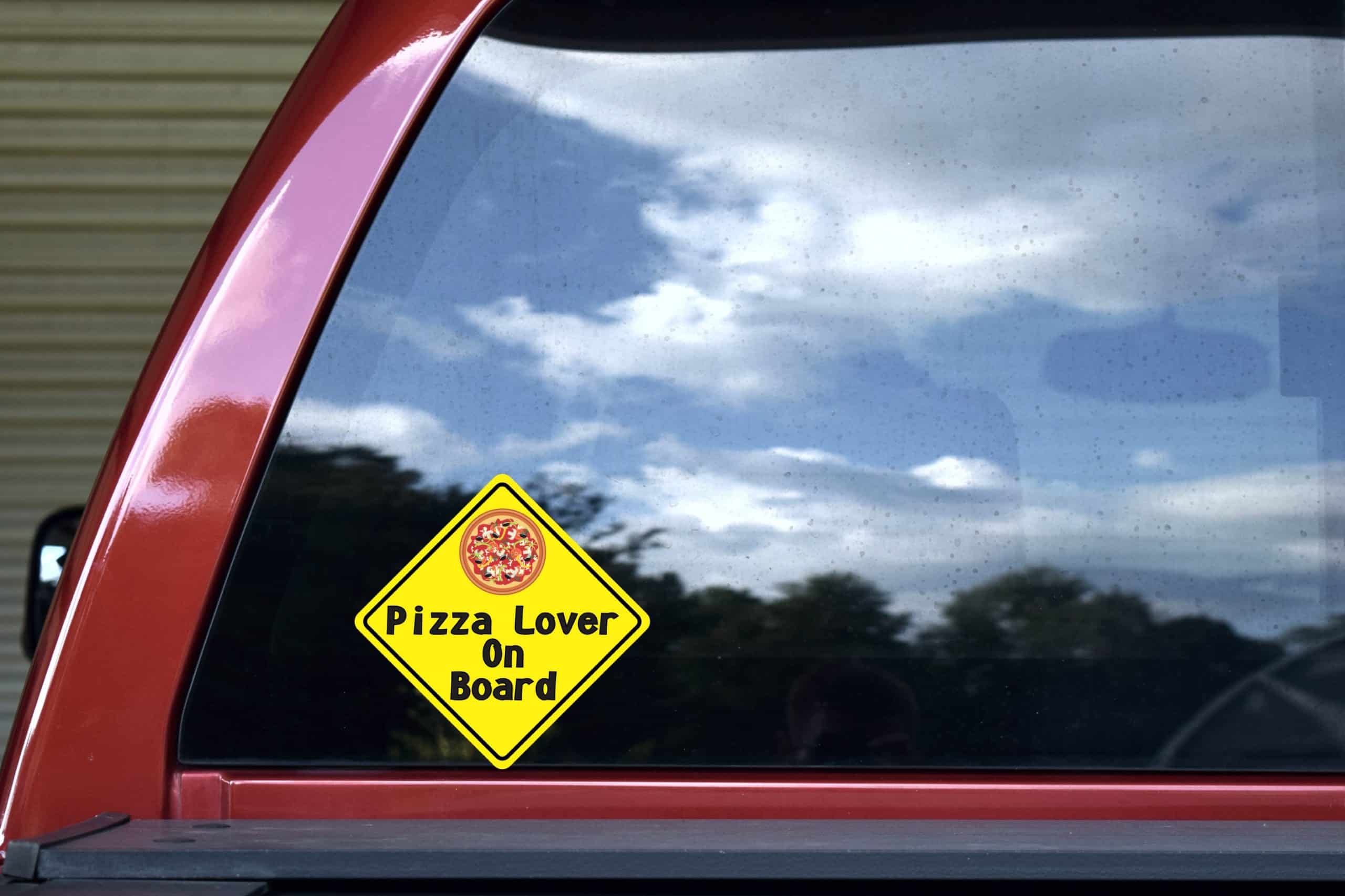 6in x 6in Pizza Lover On Board Sticker - Image 5