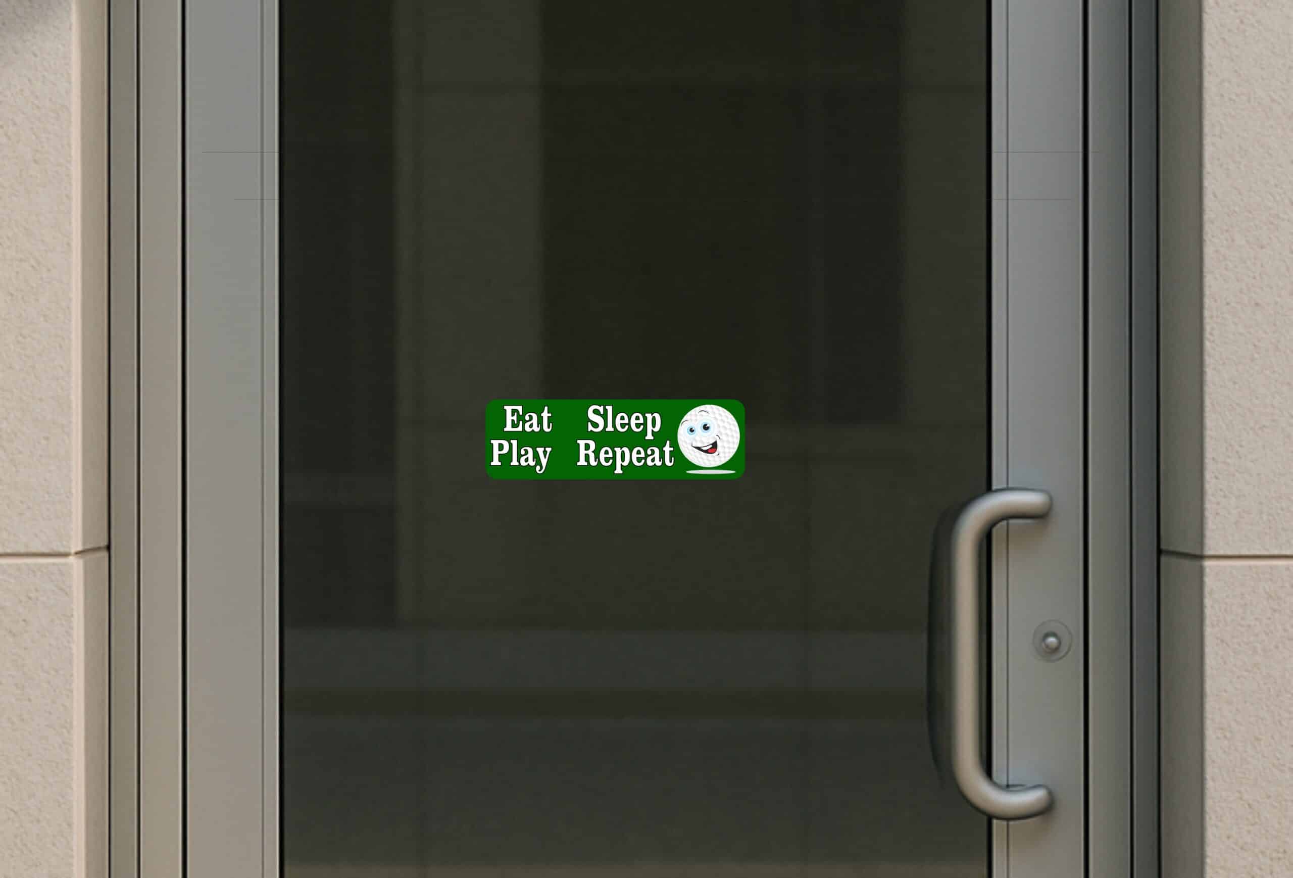 10in x 3in Eat Sleep Play Repeat Golf Bumper Sticker Decal Windo