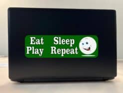 10in x 3in Eat Sleep Play Repeat Golf Bumper Sticker Decal Windo