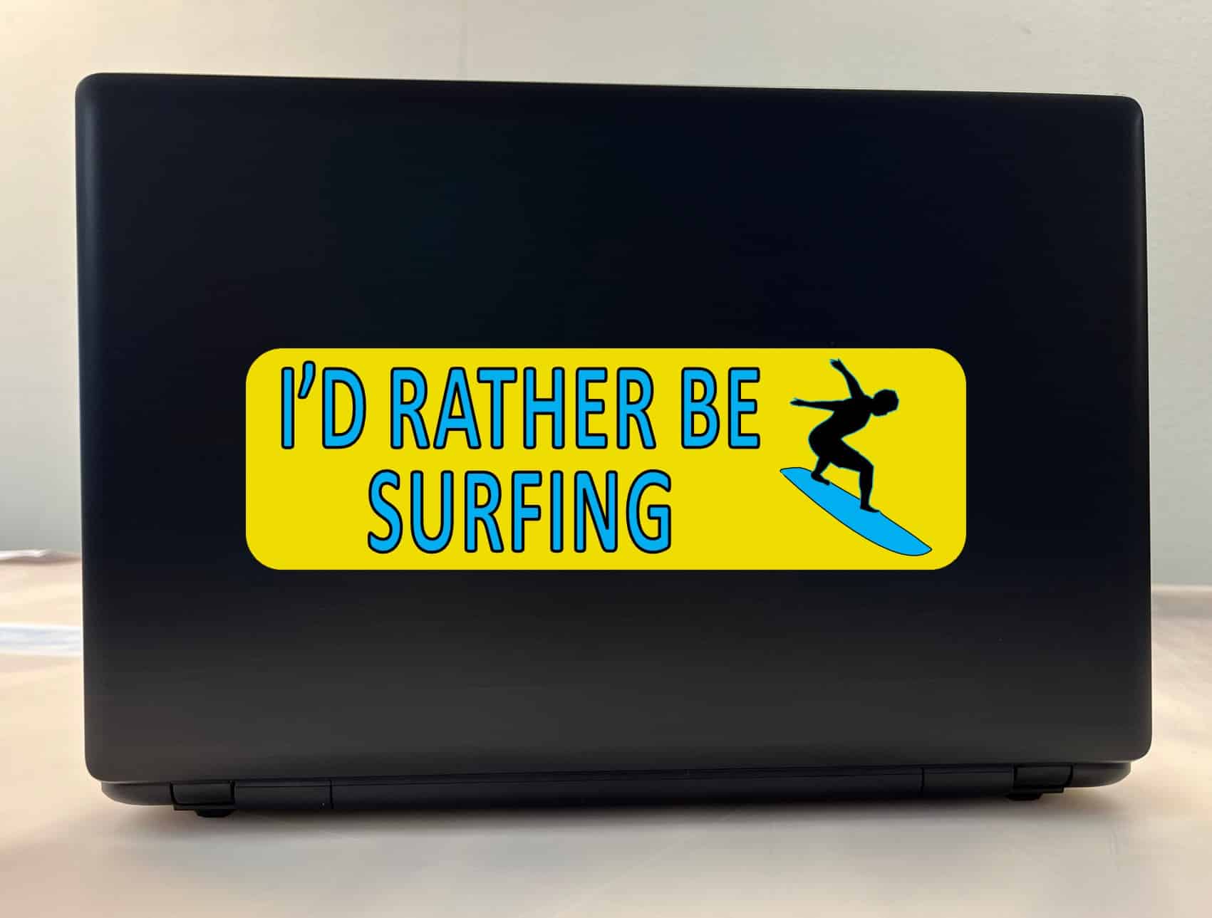 10in x 3in I'd Rather Be Surfing Bumper Sticker Vinyl Car Decal Window Stickers Decals