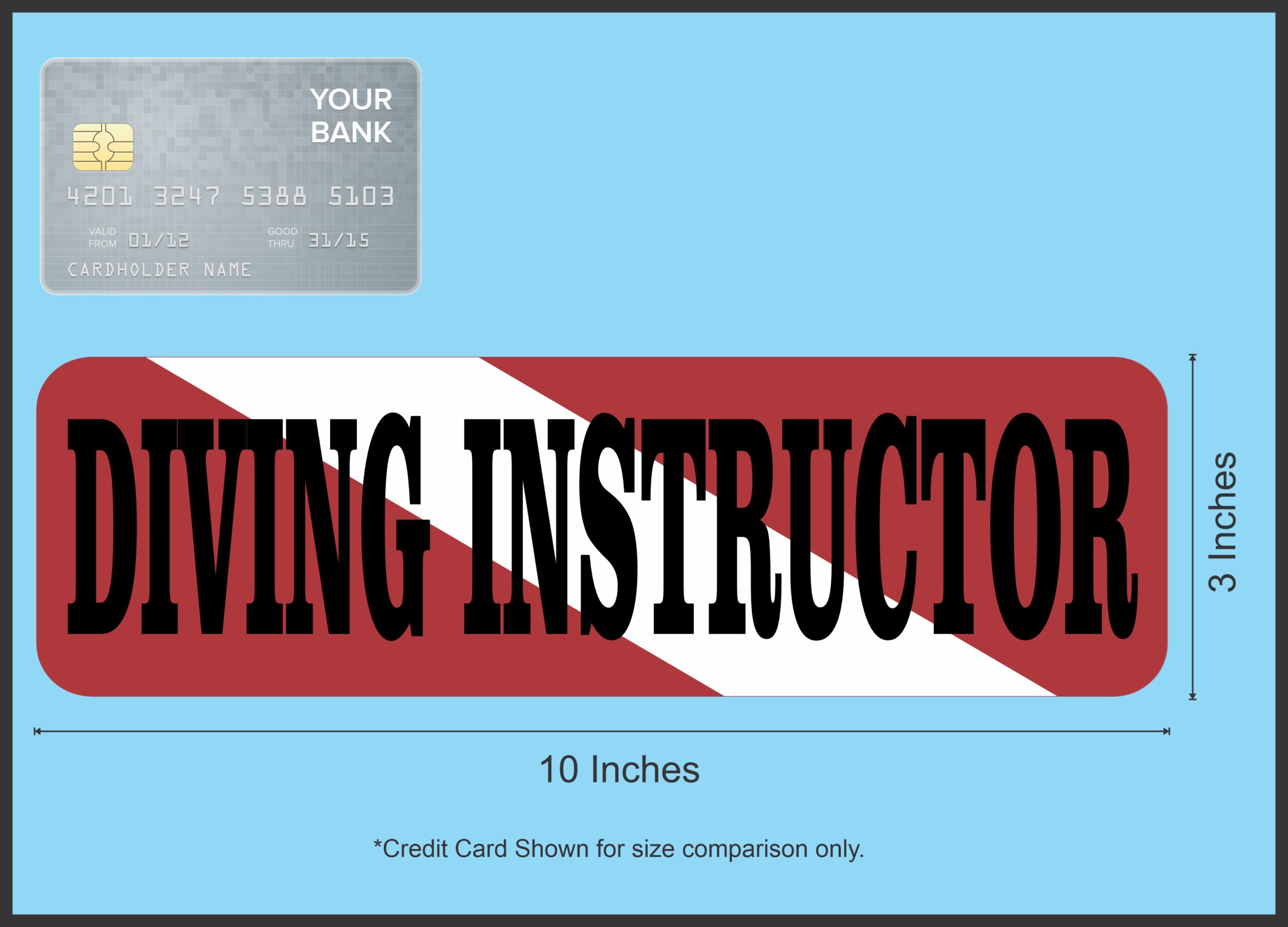 10in x 3in Diving Instructor Vinyl Bumper magnet Car magnetic magnets
