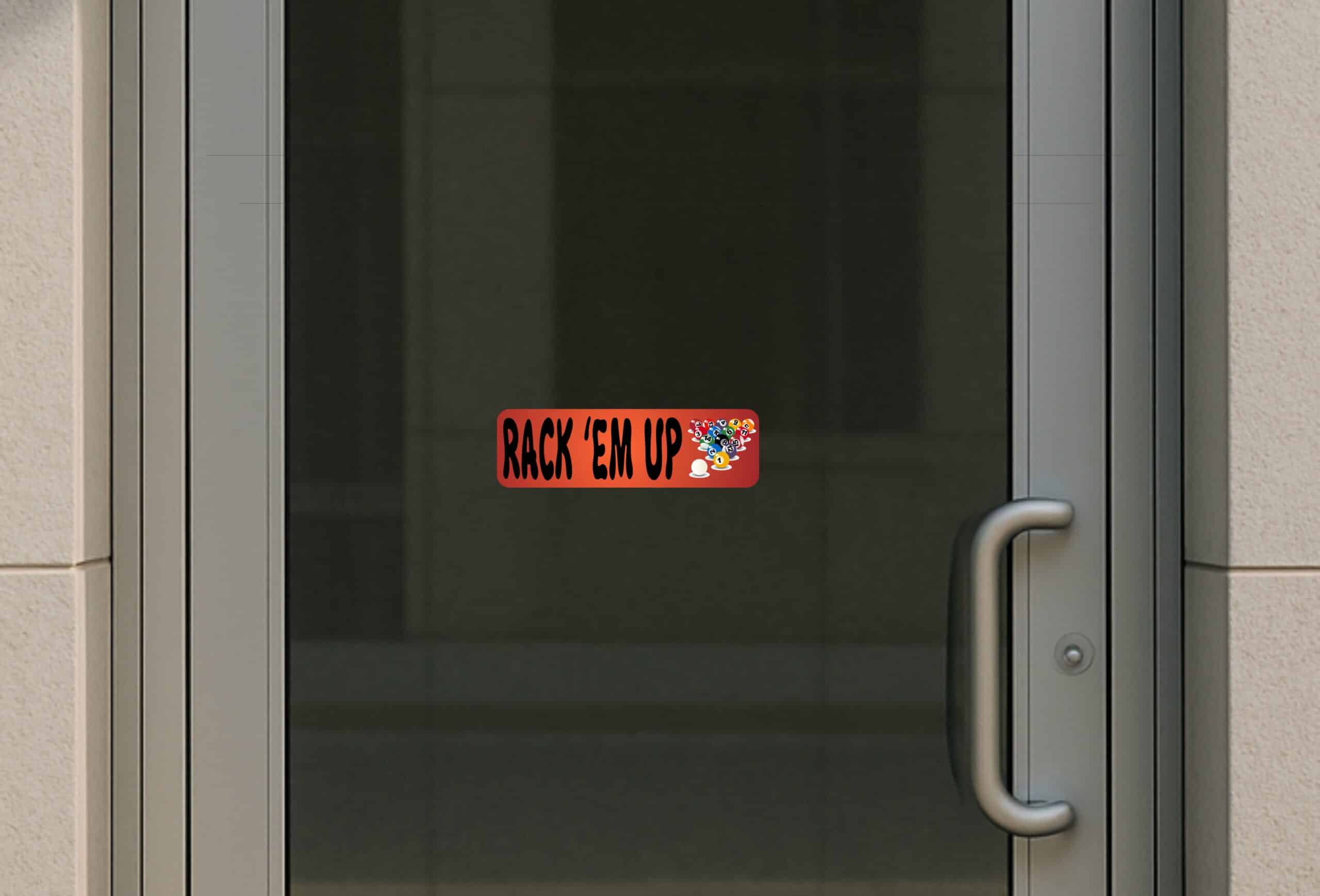 10in x 3in Rack em Up Pool Bumper Sticker Window Decal Stickers Vinyl Car Decals
