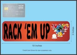 10in x 3in Rack em Up Pool Bumper Sticker Window Decal Stickers Vinyl Car Decals