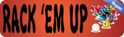 10in x 3in Rack em Up Pool Bumper magnet magnetic  magnets Vinyl Car