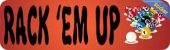 10in x 3in Rack em Up Pool Bumper Sticker Window Decal Stickers Vinyl Car Decals