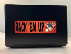 10in x 3in Rack em Up Pool Bumper Sticker Window Decal Stickers Vinyl Car Decals