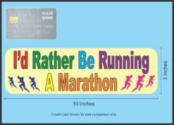 10in x 3in Running a Marathon Bumper Sticker Window Decal Stickers Vinyl Car Decals