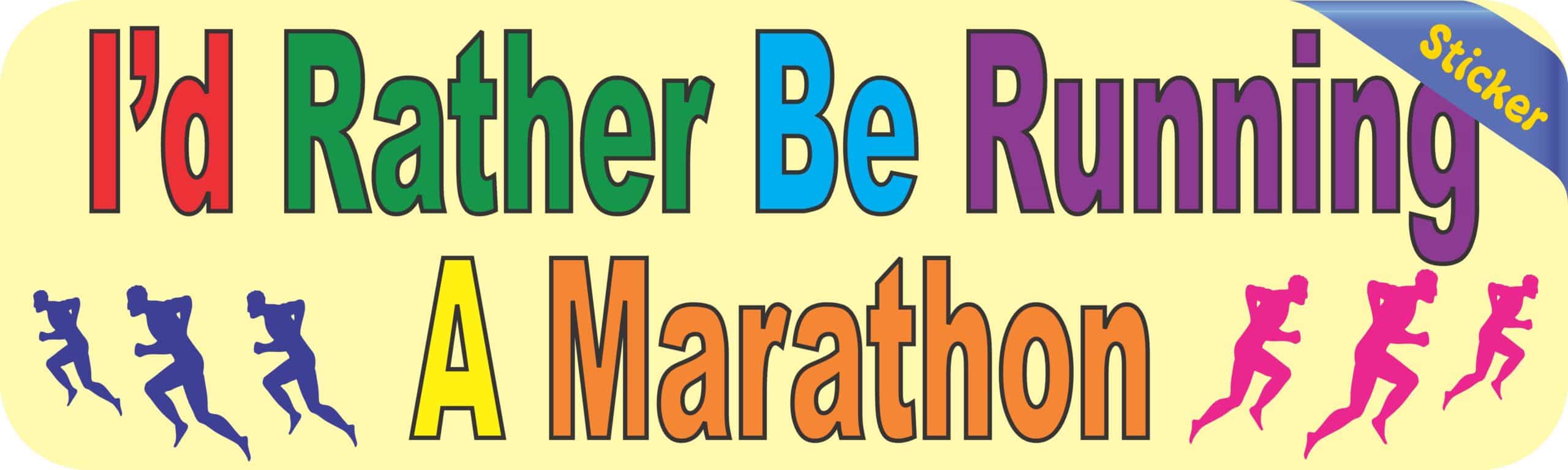 10in x 3in Running a Marathon Bumper Sticker Window Decal Stickers Vinyl Car Decals