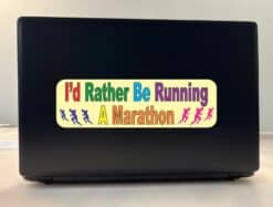 10in x 3in Running a Marathon Bumper Sticker Window Decal Stickers Vinyl Car Decals