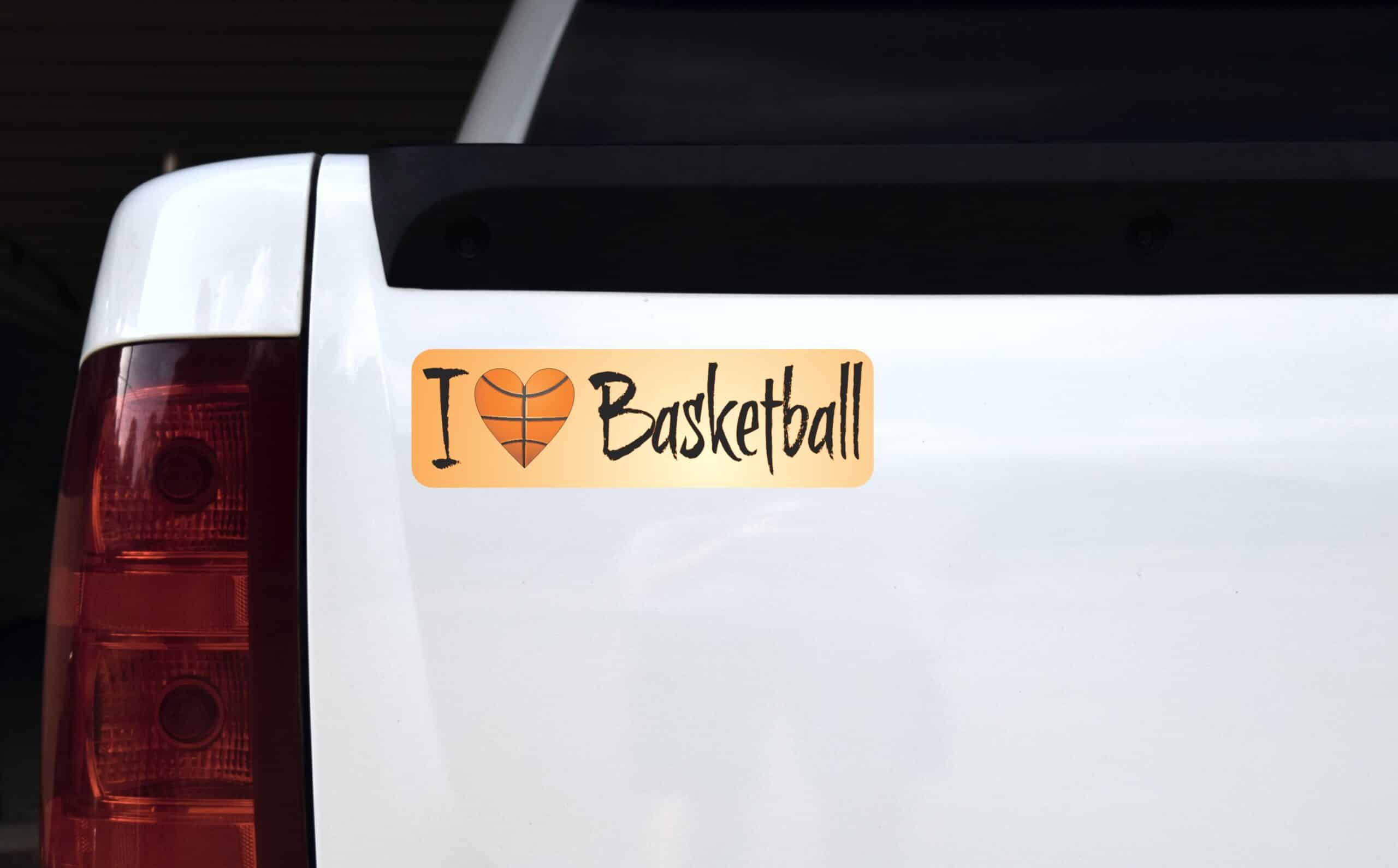 10in x 3in I Heart Love Basketball Bumper Sticker Window Decal Stickers Car Decals
