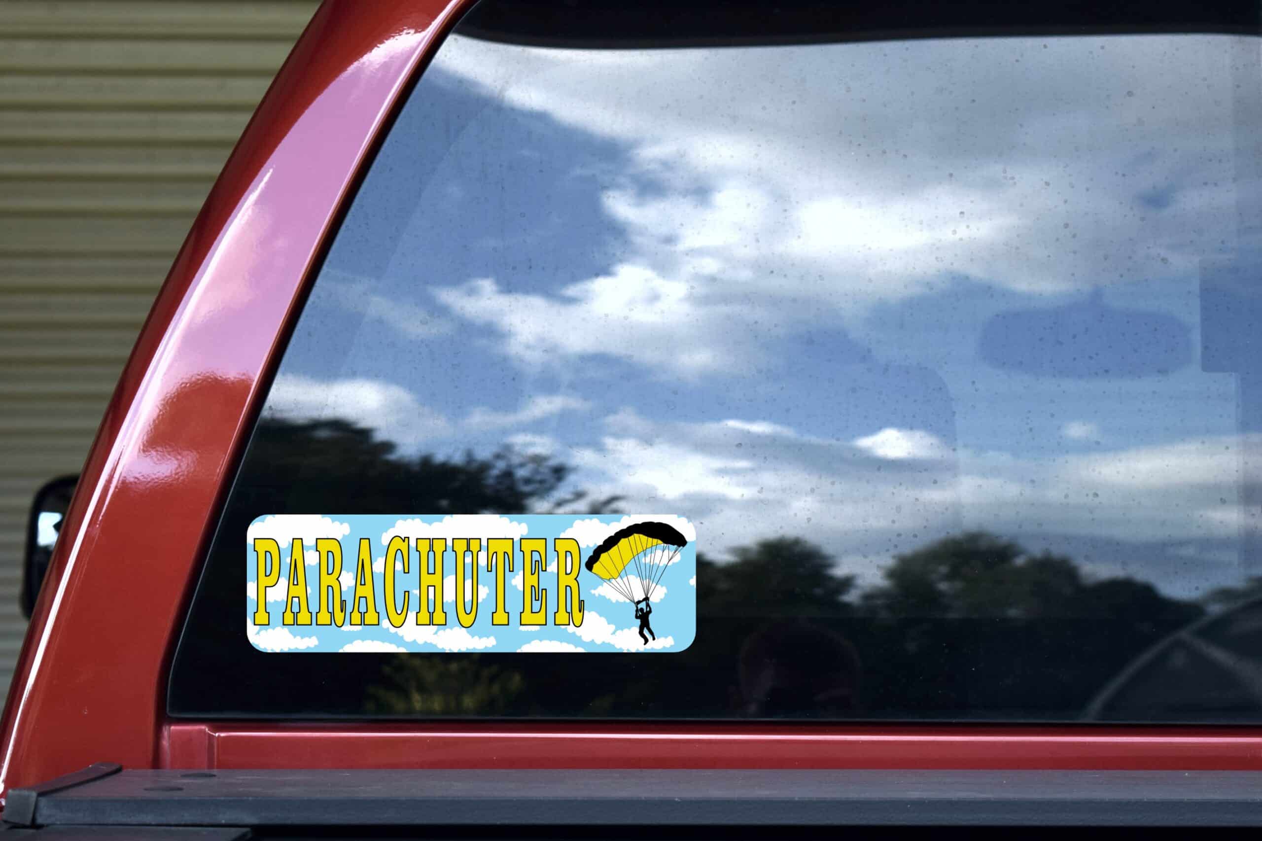 10in x 3in Parachuter Bumper Sticker Decal Skydiving Window Decal Stickers Decals