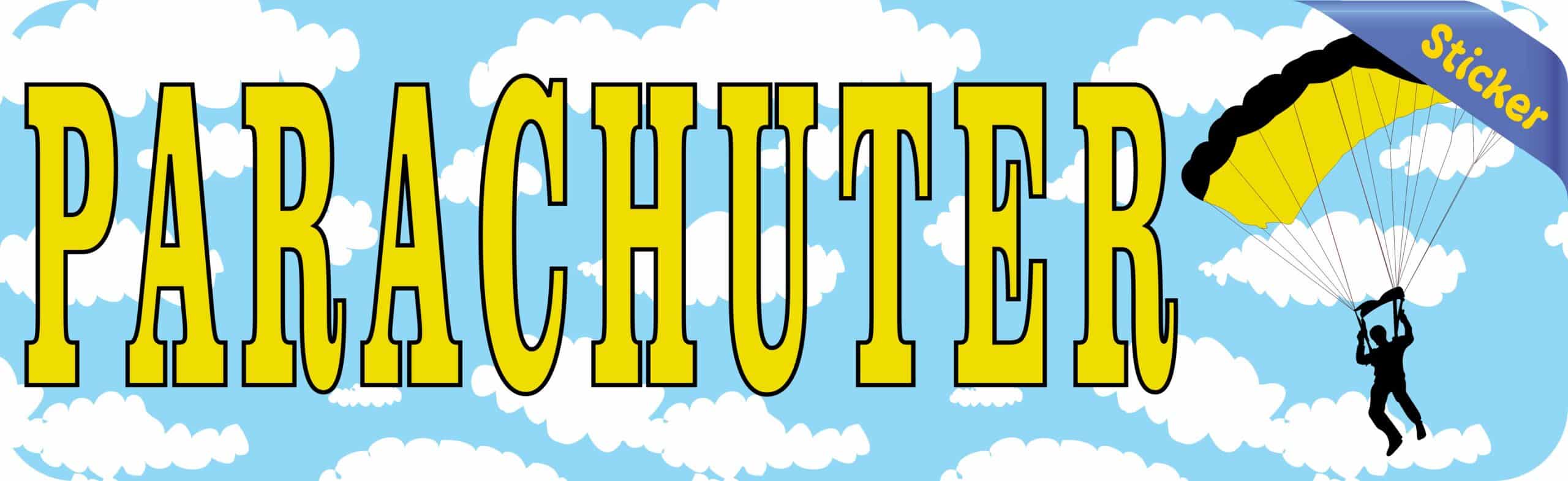 10in x 3in Parachuter Bumper Sticker Decal Skydiving Window Decal Stickers Decals