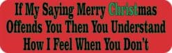 10in x 3in My Saying Merry Christmas Bumper Sticker Decal Car Window Stickers Decals