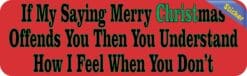 10in x 3in My Saying Merry Christmas Bumper Sticker Decal Car Window Stickers Decals