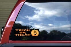 10in x 3in Trick or Treat Halloween Bumper Sticker Decal Car Window Stickers Decals