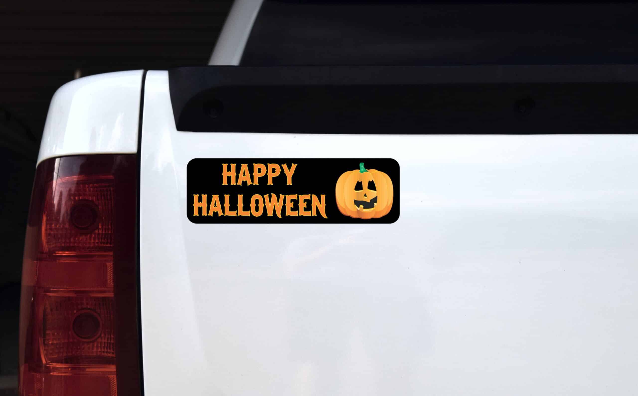 10in x 3in Happy Halloween Pumpkin Bumper magnet Car magnetic m