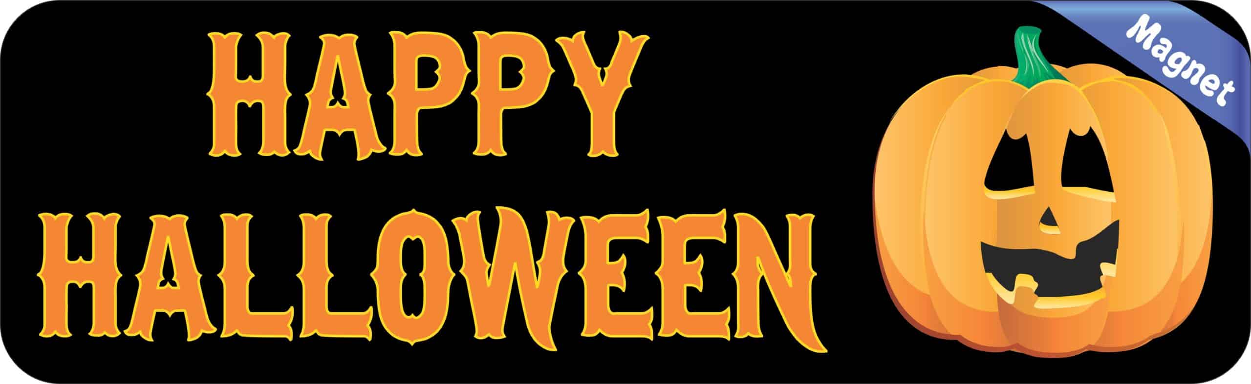 10in x 3in Happy Halloween Pumpkin Bumper magnet Car magnetic m