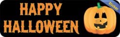 10in x 3in Happy Halloween Pumpkin Bumper Sticker