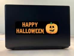 10in x 3in Happy Halloween Pumpkin Bumper Sticker