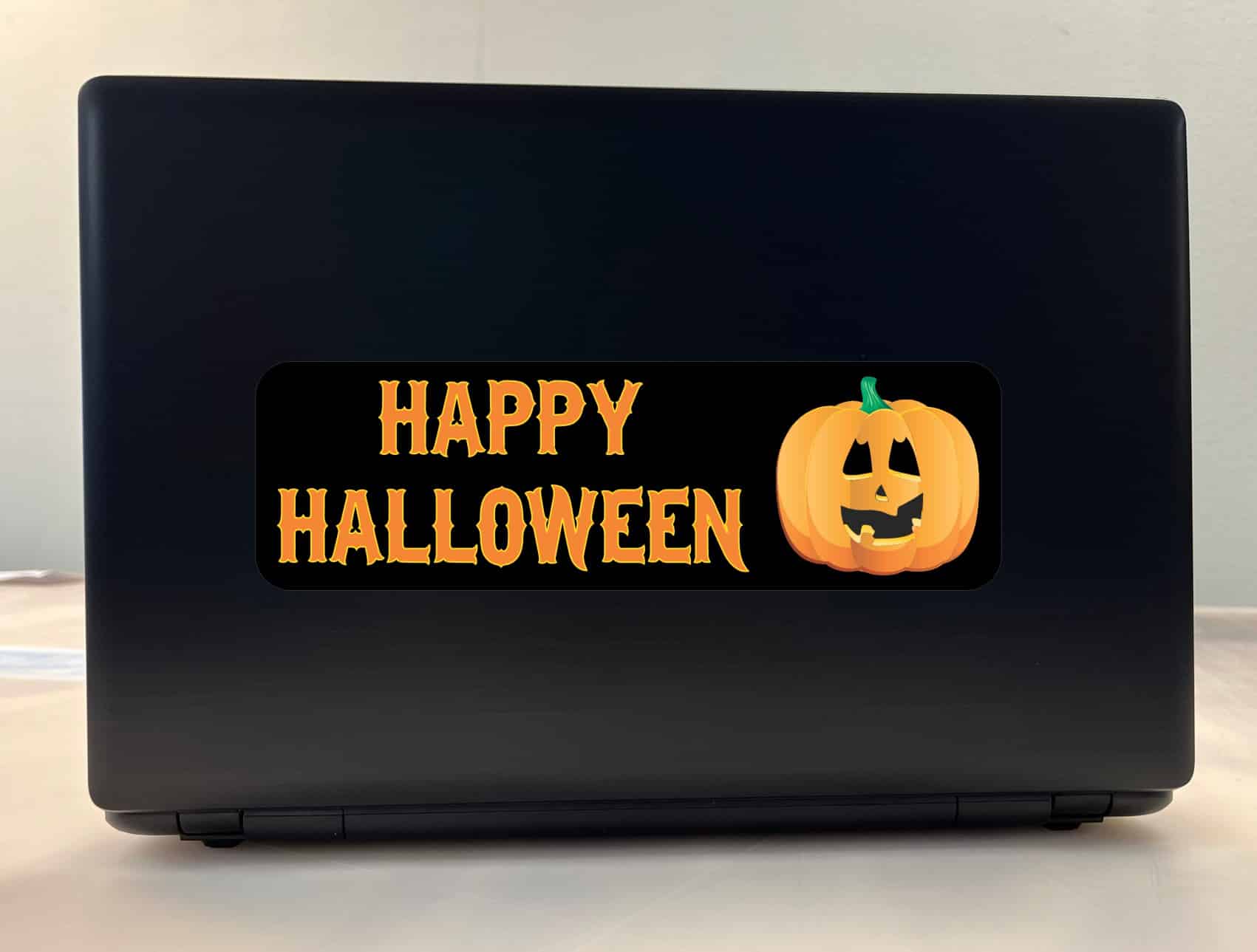 10in x 3in Happy Halloween Pumpkin Bumper Sticker