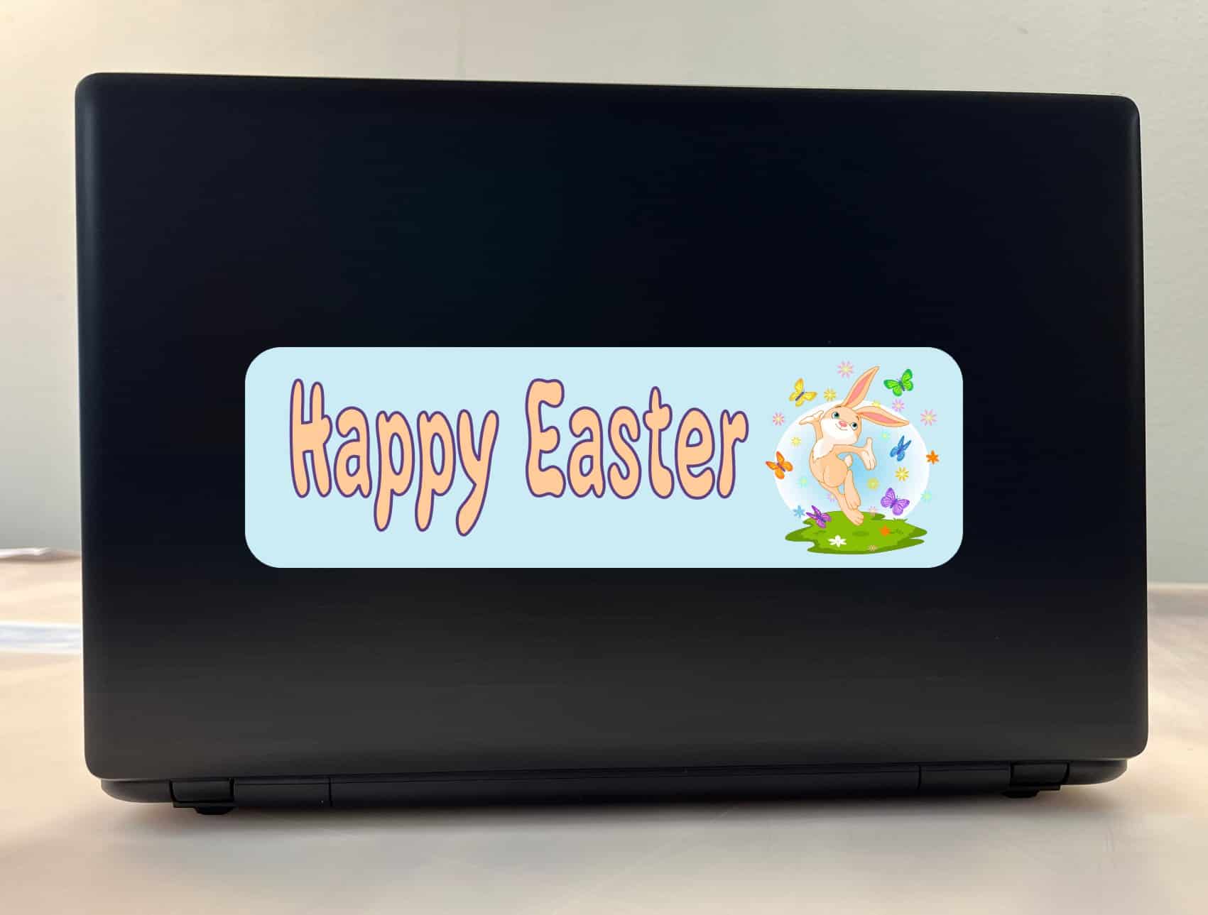 10in x 3in Happy Easter Vinyl Bumper Sticker Decal Car Window Stickers Decals