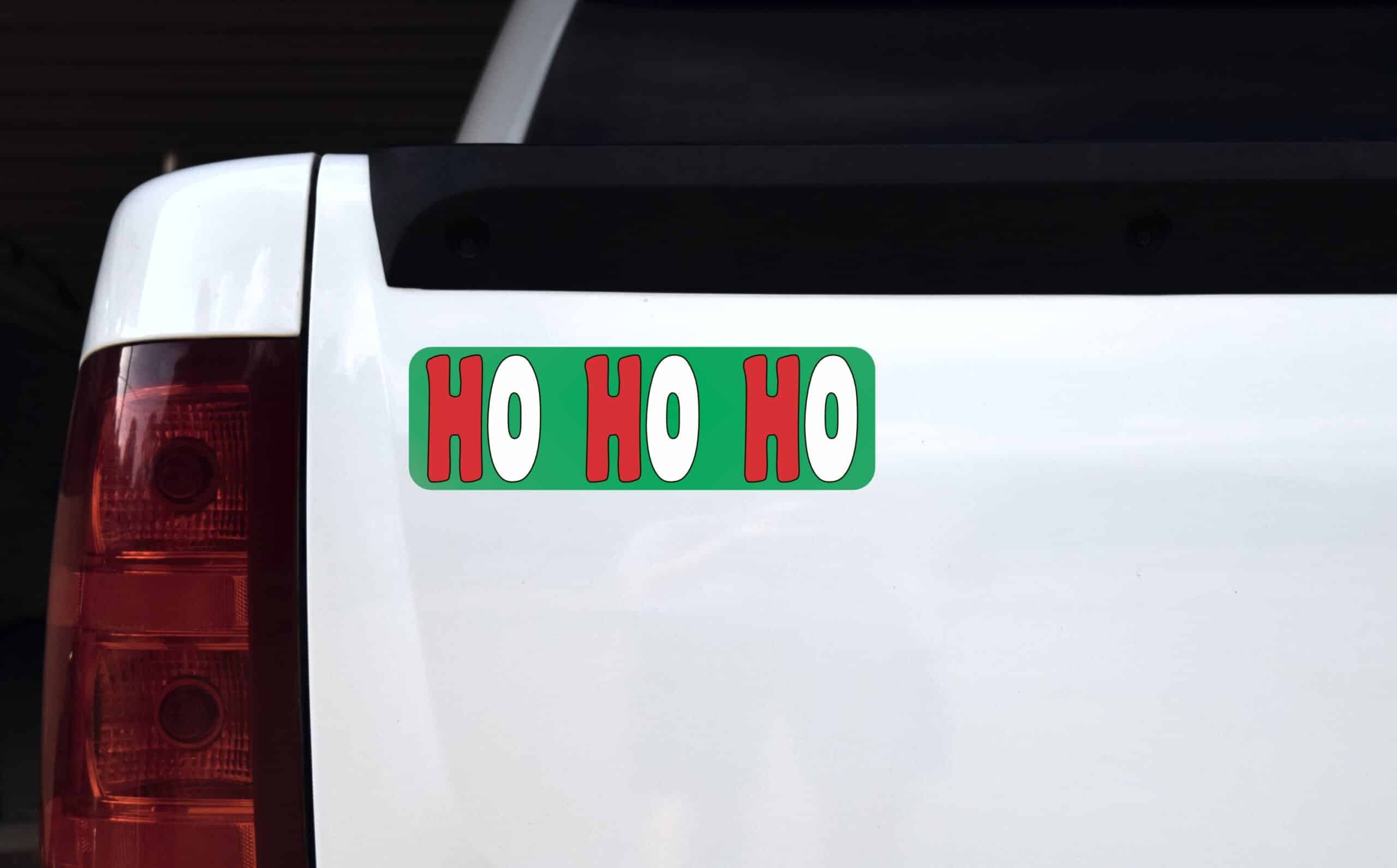 10in x 3in Ho Ho Ho Christmas Vinyl Bumper Sticker Decal Window Stickers Decals