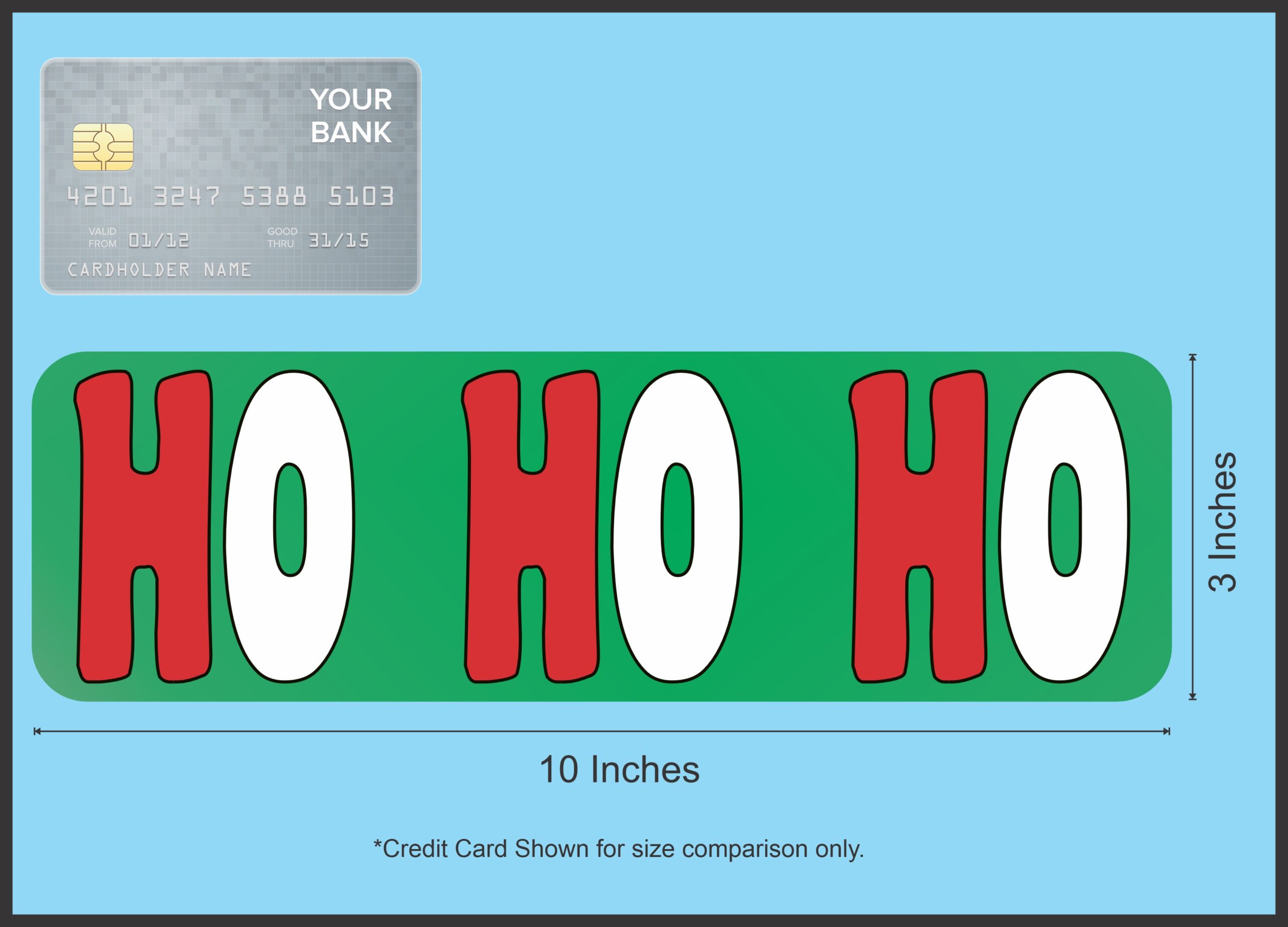 10in x 3in Ho Ho Ho Christmas Vinyl Bumper Sticker Decal Window Stickers Decals