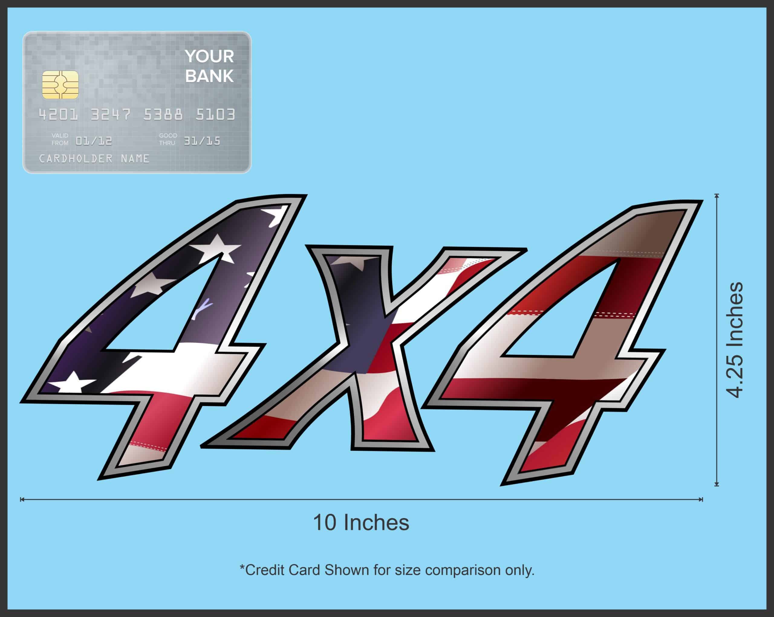 10inx4.25in 4 x 4 Sticker For Truck Usa Flag Decal Bumper Stickers Decals