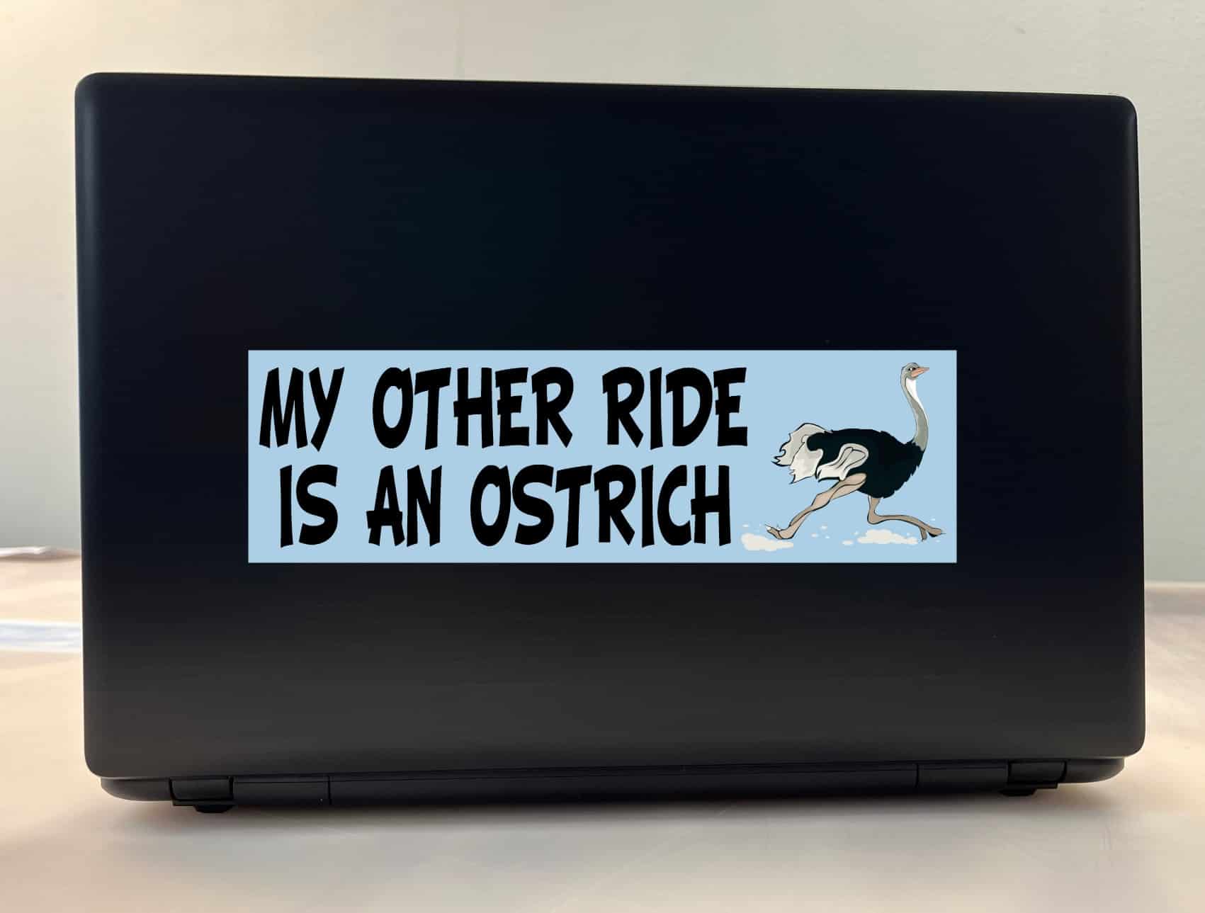 10in x 3in My Other Ride Is An Ostrich Bumper Sticker Vinyl Window Decal