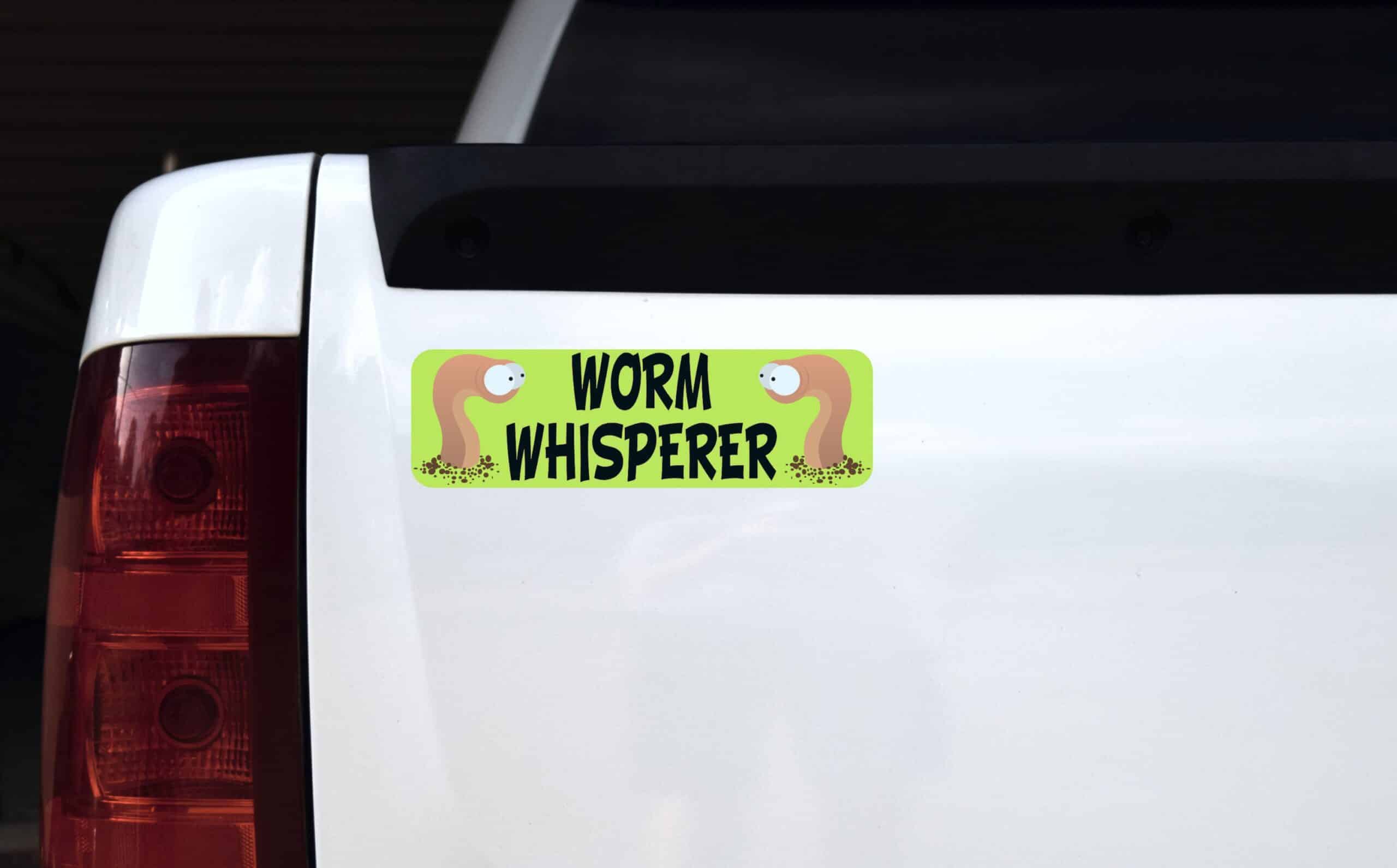 10in x 3in Worm Whisperer Magnet Magnetic Vehicle Sign