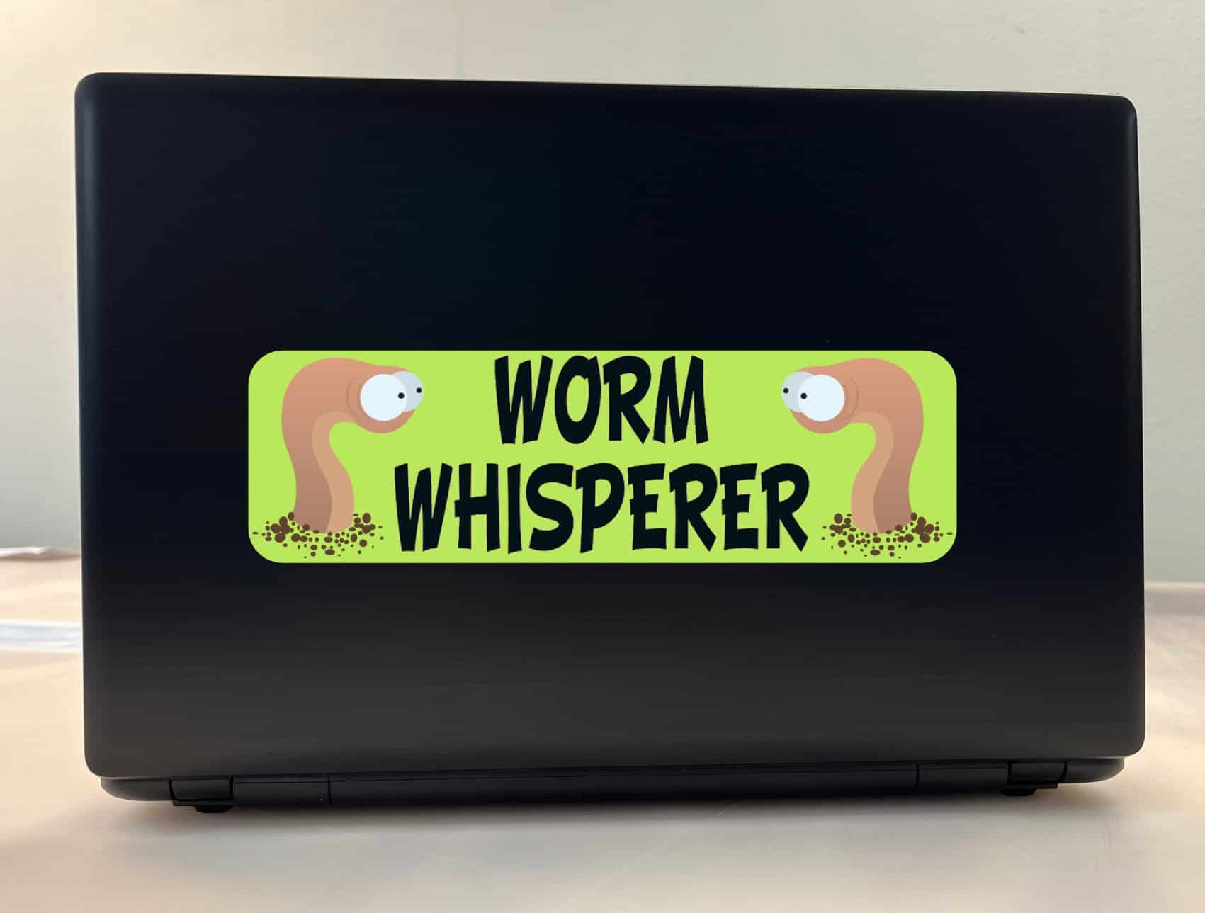 10in x 3in Worm Whisperer Bumper Sticker Vinyl Window Decal