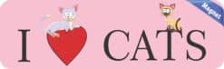 10in x 3in I Love Cats magnet bumper Cats Car magnetic magnets  Vinyl
