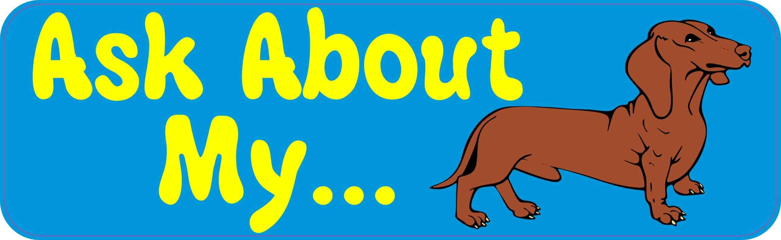10in x 3in Ask about Dachshund Dog art magnet bumper magnetic magnets