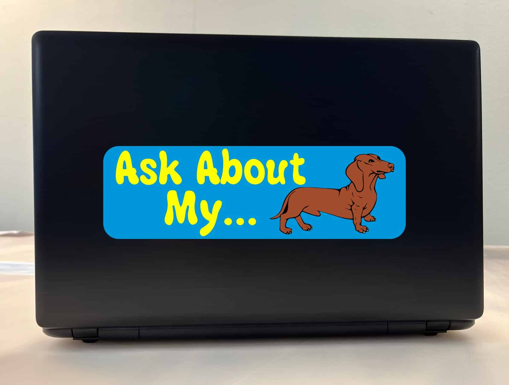 10in x 3in Ask about Dachshund Dog art Bumper Sticker Decal Window Stickers Decals