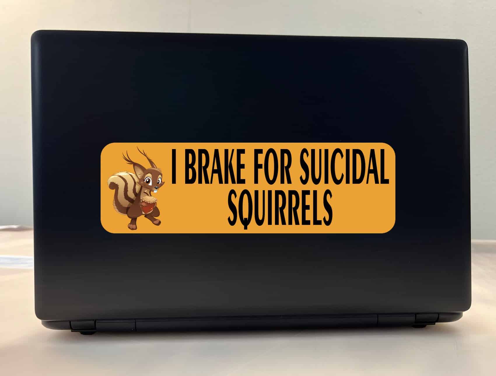 10in x 3in I Brake For Suicidal Squirrels Bumper Sticker Vinyl Window Decal