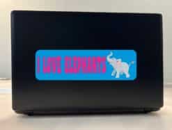 10in x 3in I Love Elephants Bumper Sticker Decals Car Vinyl Window Stickers Decal