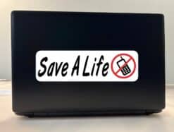 10in x 3in Save a Life No Texting Phone Vinyl Bumper Sticker Dec