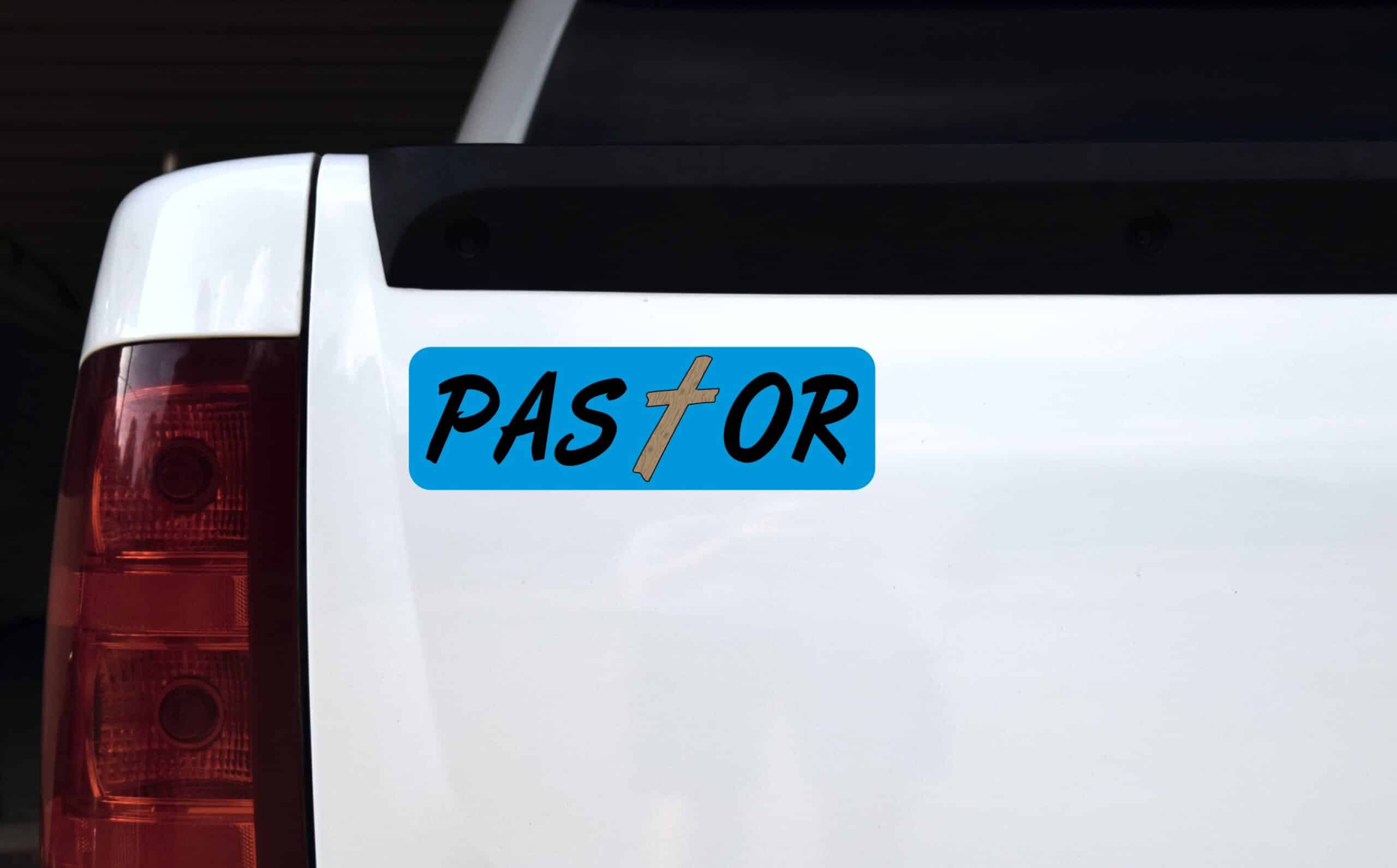 10in x 3in Pastor Religious Christian Vinyl Bumper Sticker Decal Stickers Decals