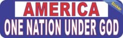 10in x 3in America One Nation Under God Bumper Sticker Decal Window Stickers Decals