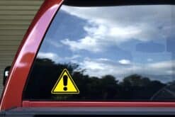 4.5in x 4in Warning Exclamation Sign Decal Sticker Business Signs Decals Stickers