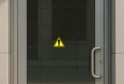 4.5in x 4in Warning Exclamation Sign Decal Sticker Business Signs Decals Stickers