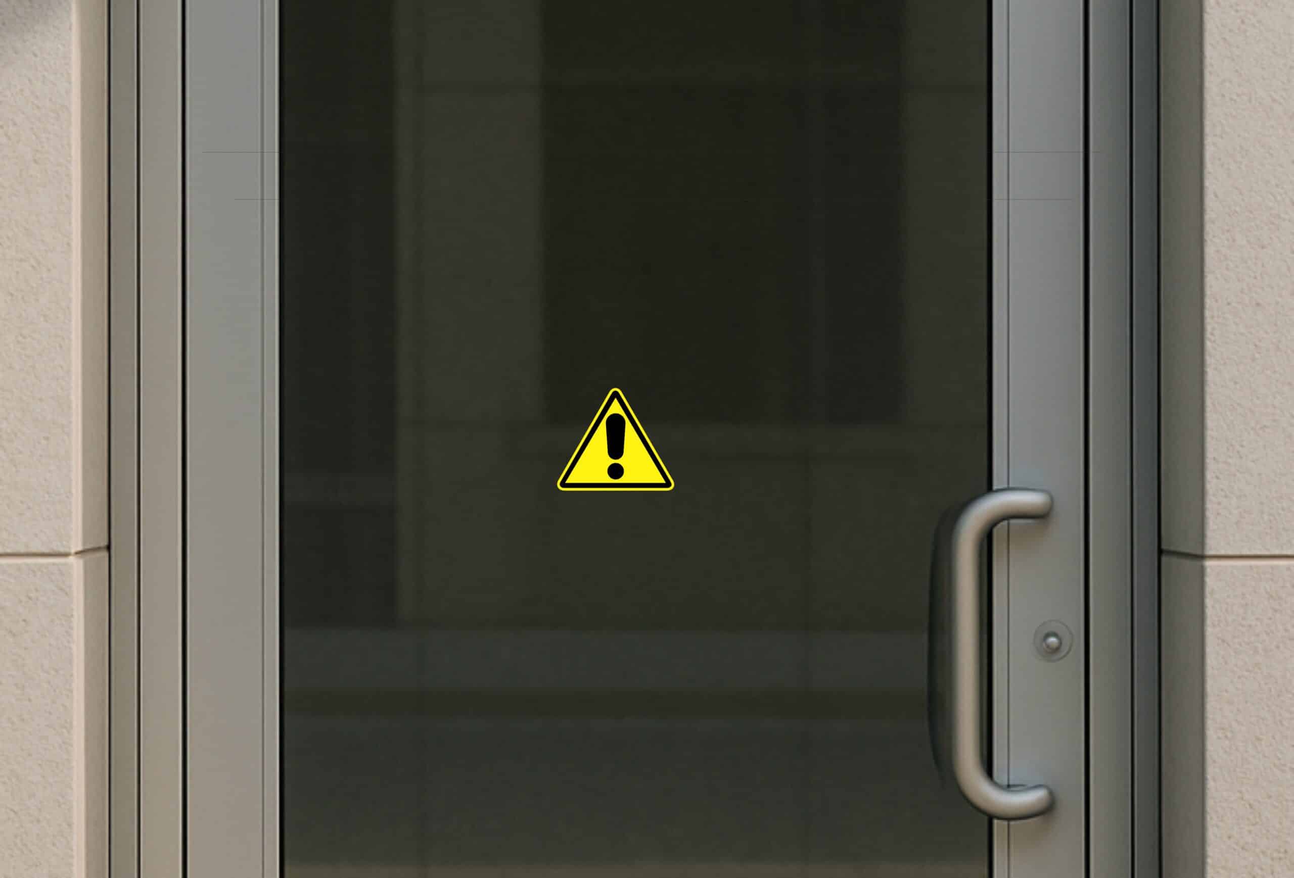 4.5in x 4in Warning Exclamation Sign Decal Sticker Business Signs Decals Stickers
