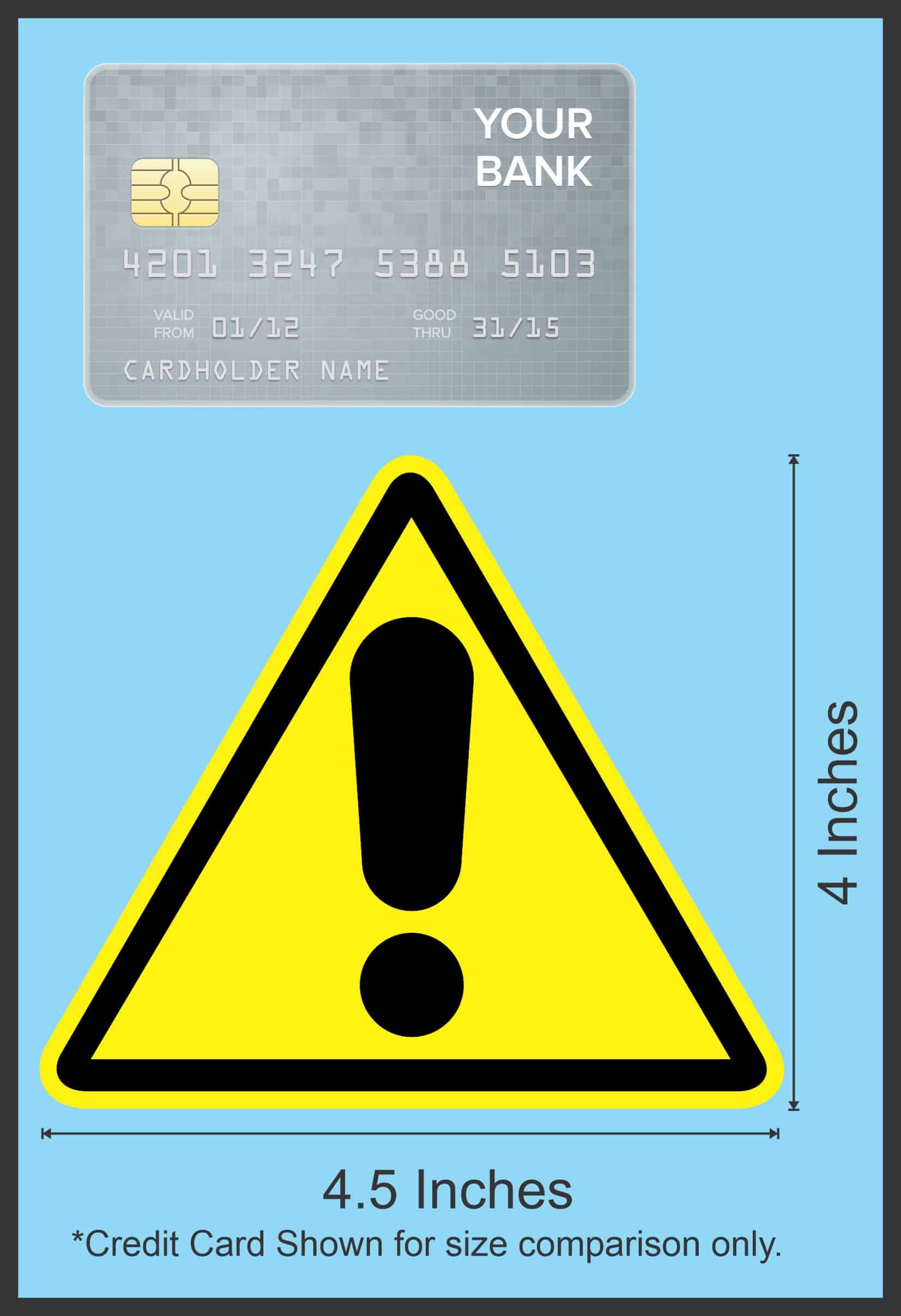 4.5in x 4in Warning Exclamation Sign Decal Sticker Business Signs Decals Stickers