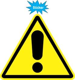 4.5in x 4in Warning Exclamation Sign Decal Sticker Business Signs Decals Stickers