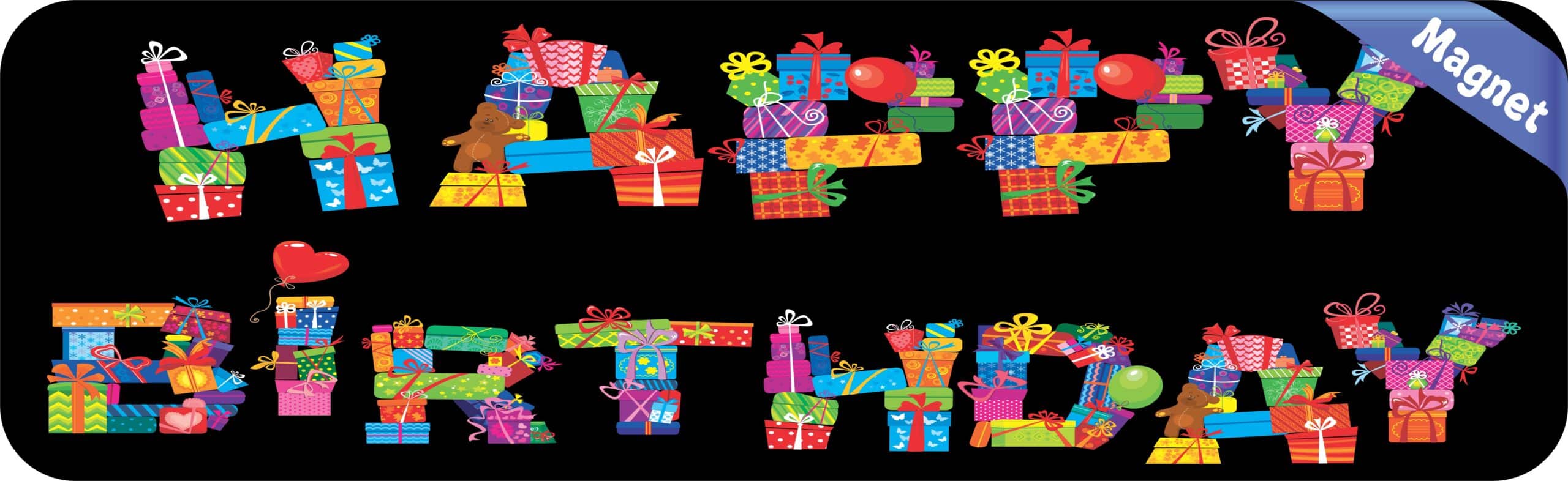10in x 3in Happy Birthday Vinyl Bumper Magnet Car Magnets